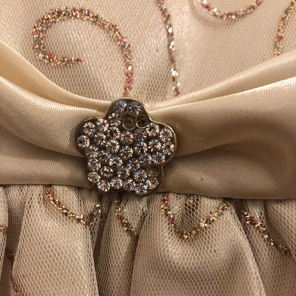Little girls gold dress with embellishments